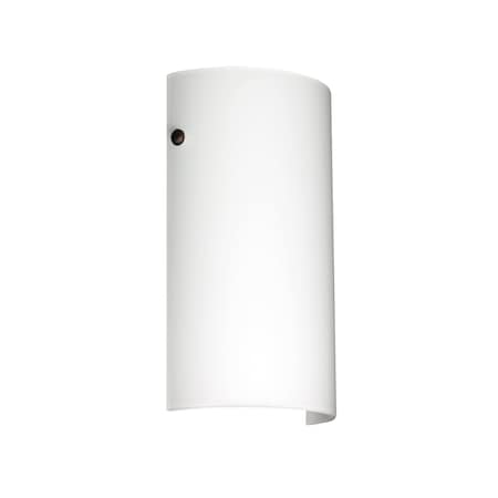 Besa Lighting Tamburo 7 Wall Sconce, Opal Matte, Bronze Cap Finish, 1x75W Incandescent 704207-BR
